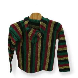 Artesanias Hoodie Pullover Poncho Drug Rug  XL - Made in Mexico - Preowned